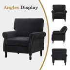 Modern Upholstered Armchair Nailhead Trim Accent Chair (Set of 2)