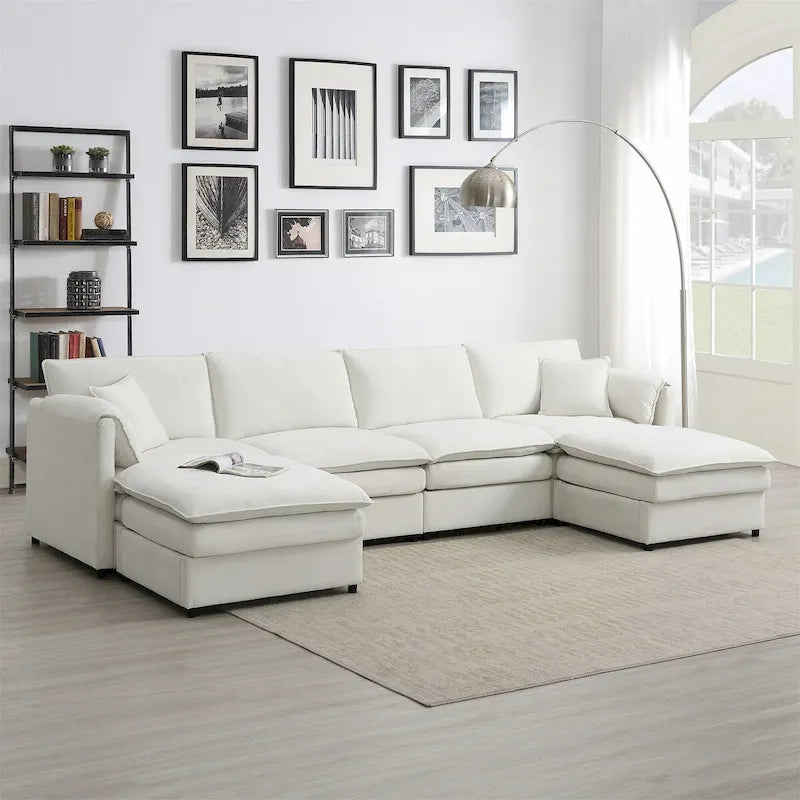 134*66  Chenille Modular Sectional Sofa