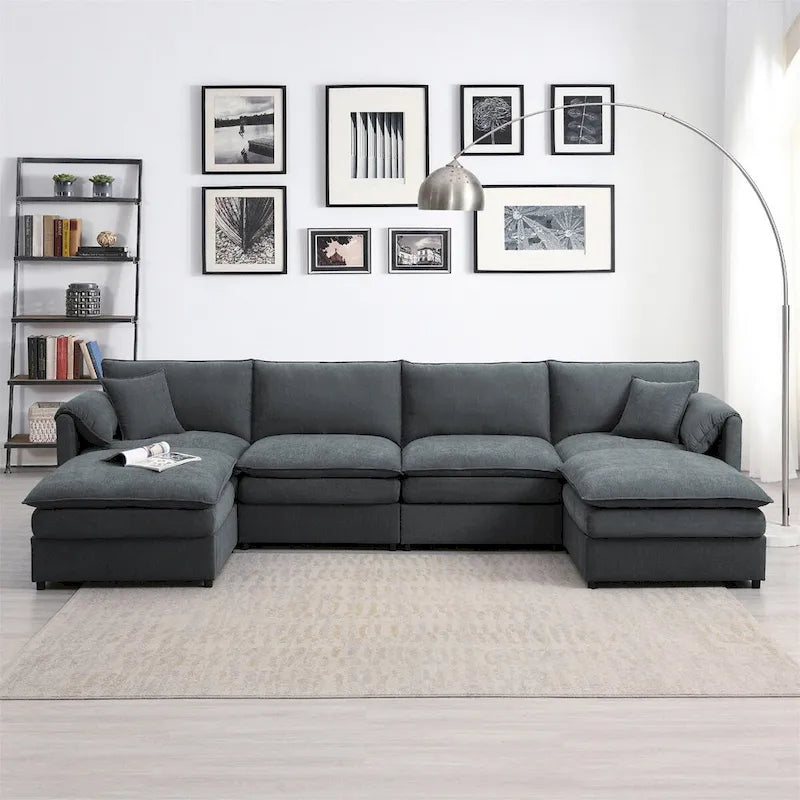 134*66  Chenille Modular Sectional Sofa