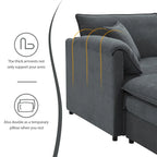 134*66  Chenille Modular Sectional Sofa