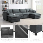 134*66  Chenille Modular Sectional Sofa