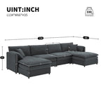 134*66  Chenille Modular Sectional Sofa