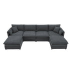 134*66  Chenille Modular Sectional Sofa