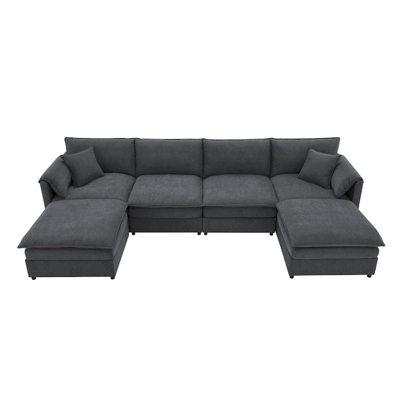134*66  Chenille Modular Sectional Sofa