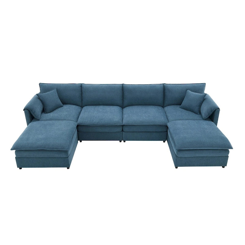 134*66  Chenille Modular Sectional Sofa