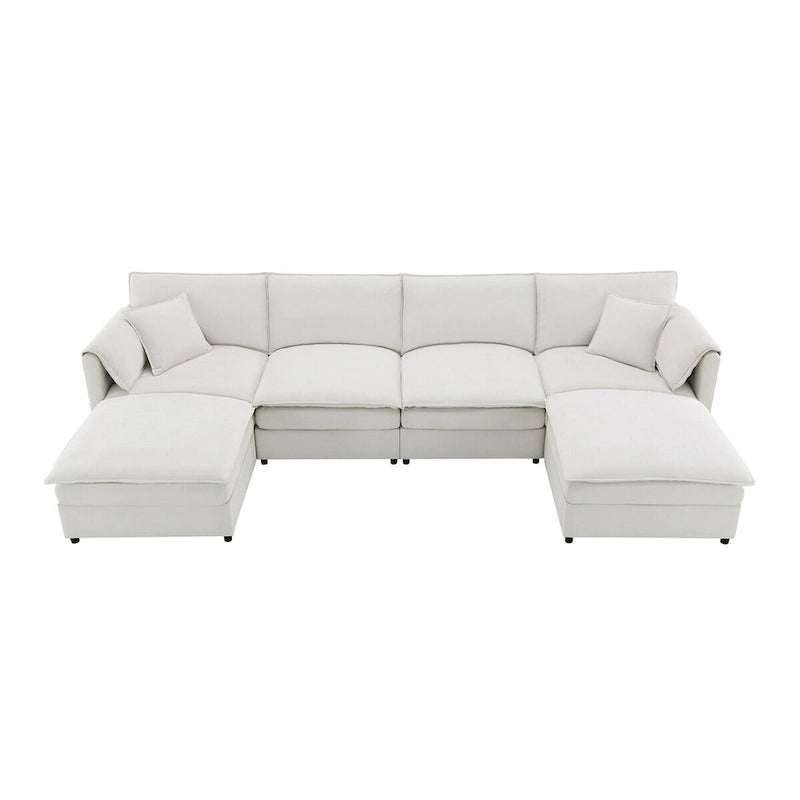 134*66  Chenille Modular Sectional Sofa