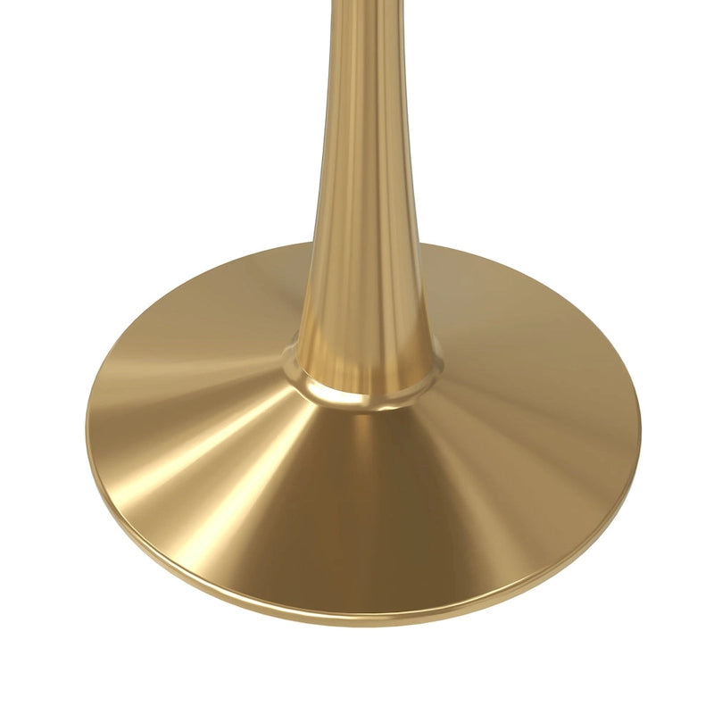 Bristol 31  Round Dining Table for 4 with Sintered Stone Tabletop in Gold Steel Base for Kitchen & Dining Room