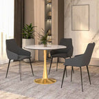 Bristol 31  Round Dining Table for 4 with Sintered Stone Tabletop in Gold Steel Base for Kitchen & Dining Room