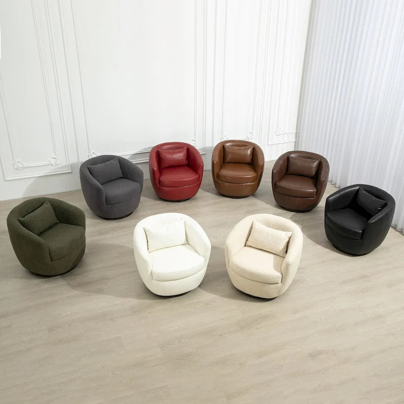 Modern Living Room Swivel Barrel Armchair