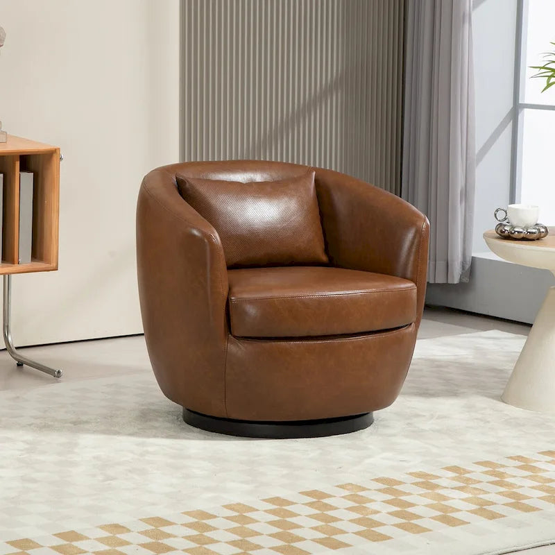 Modern Living Room Swivel Barrel Armchair