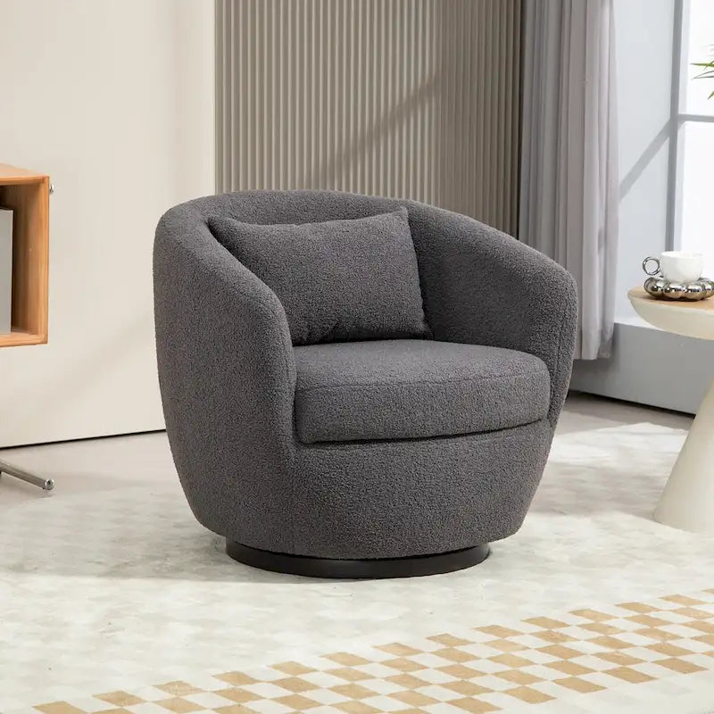 Modern Living Room Swivel Barrel Armchair