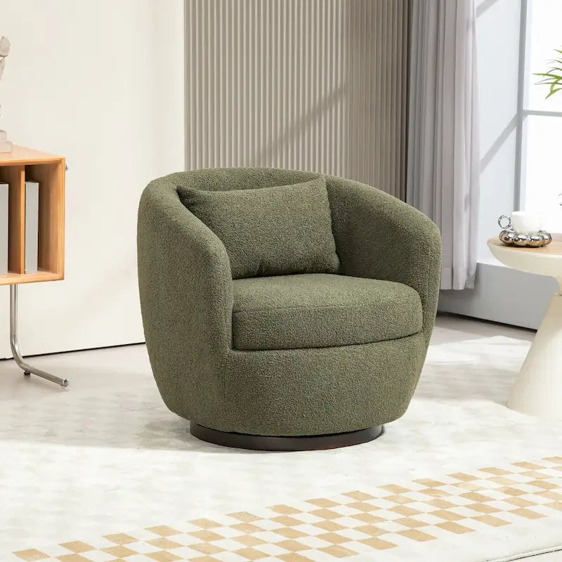 Modern Living Room Swivel Barrel Armchair