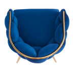 Luxury Handmade Accent Chair with Gold Legs, Modern Velvet Armchair for Living Room and Bedroom