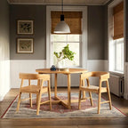 Middlebrook Modern Round Solid Wood Dining Table With Geometric Legs