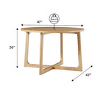 Middlebrook Modern Round Solid Wood Dining Table With Geometric Legs