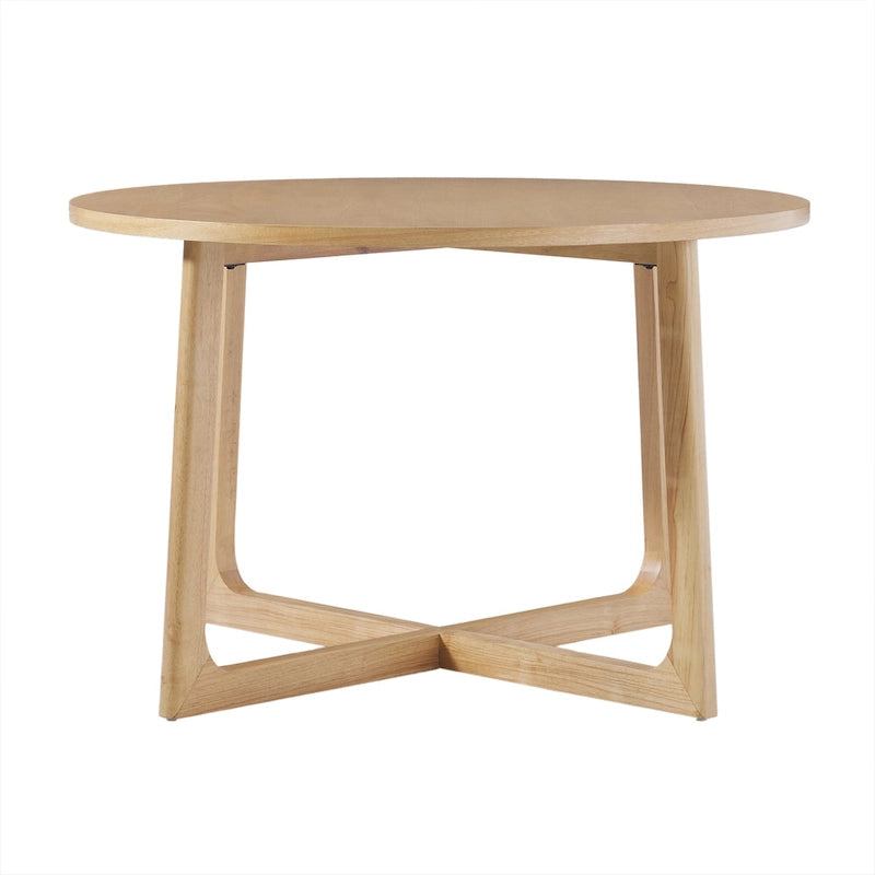 Middlebrook Modern Round Solid Wood Dining Table With Geometric Legs