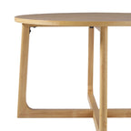 Middlebrook Modern Round Solid Wood Dining Table With Geometric Legs