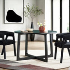 Middlebrook Modern Round Solid Wood Dining Table With Geometric Legs